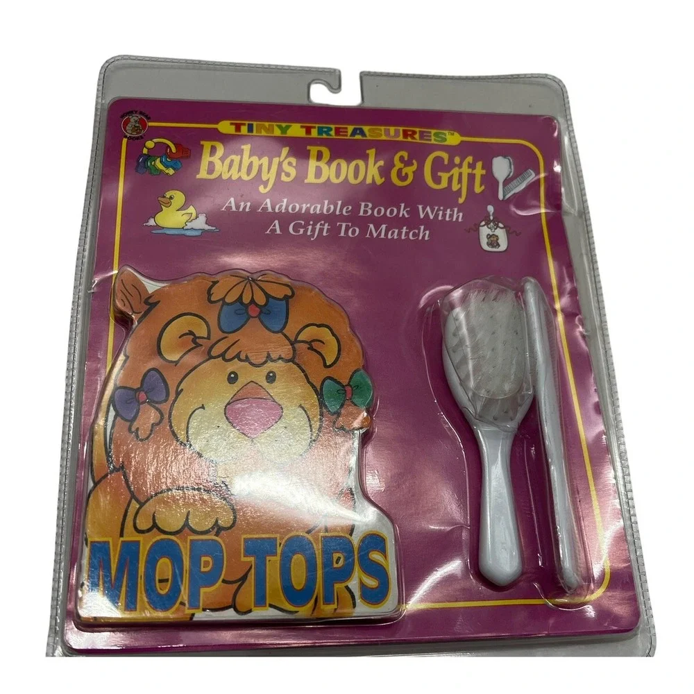 Vintage Baby Grooming Gift Set Tiny Treasures Baby's Book and Brush Comb New